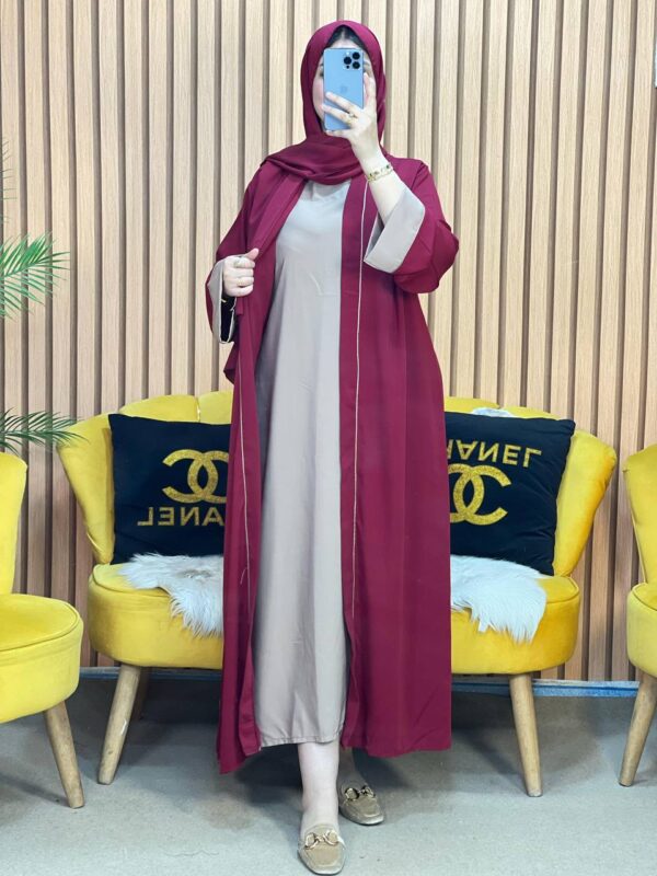 ⁦عباءة ملكية بقطعتين مع الشال⁩ - الصورة ⁦2⁩